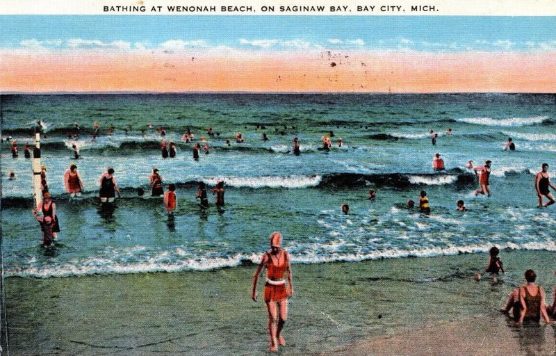 Wenona Beach Amusement Park (Wenona Beach, Wenonah Park) - Vintage Postcard (newer photo)